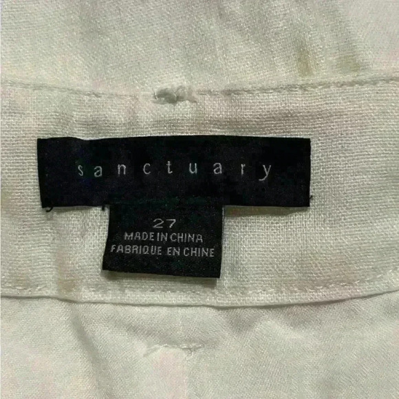 sanctuary pants White Linen Blend Womens Size 27 NWT - Picture 3 of 4